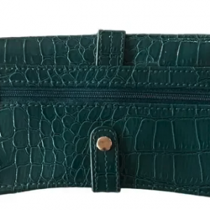 Teal Crocodile-Embossed Women's Wallet
